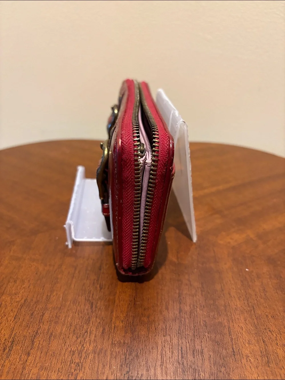 Coach Vintage  Wallet  long wallet Brass Buckle Accents  Autumn red patent leat